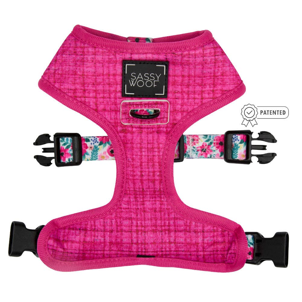 SASSY WOOF - Dog Reversible Harness - Floral Frenzy: XLarge