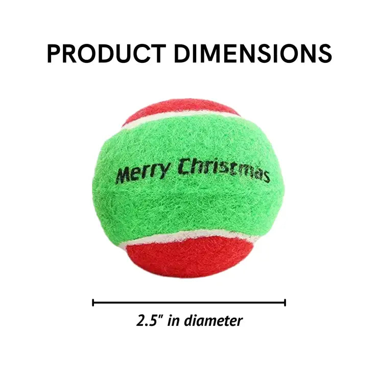Midlee Designs - Midlee Christmas 2.5" Dog Tennis Balls with Squeaker- 6pk