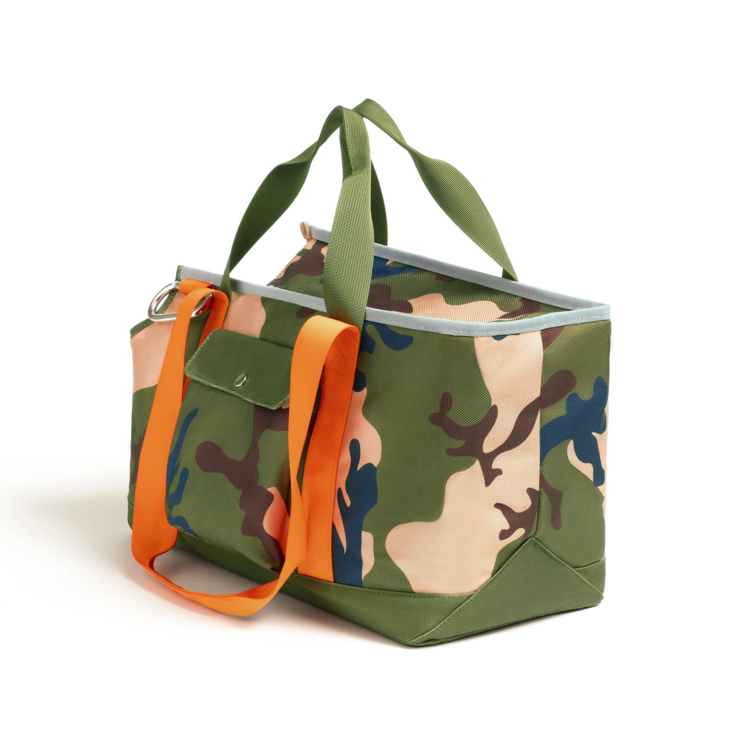 ROVERLUND - OUT-AND-ABOUT PET TOTE PRO EDITION: CAMO / ORANGE / SMALL - UP TO 15LBS