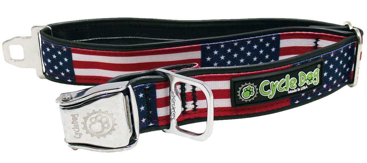 Cycle Dog - USA Stars & Stripes Dog Collar: Plastic Quick Release / Large / Standard