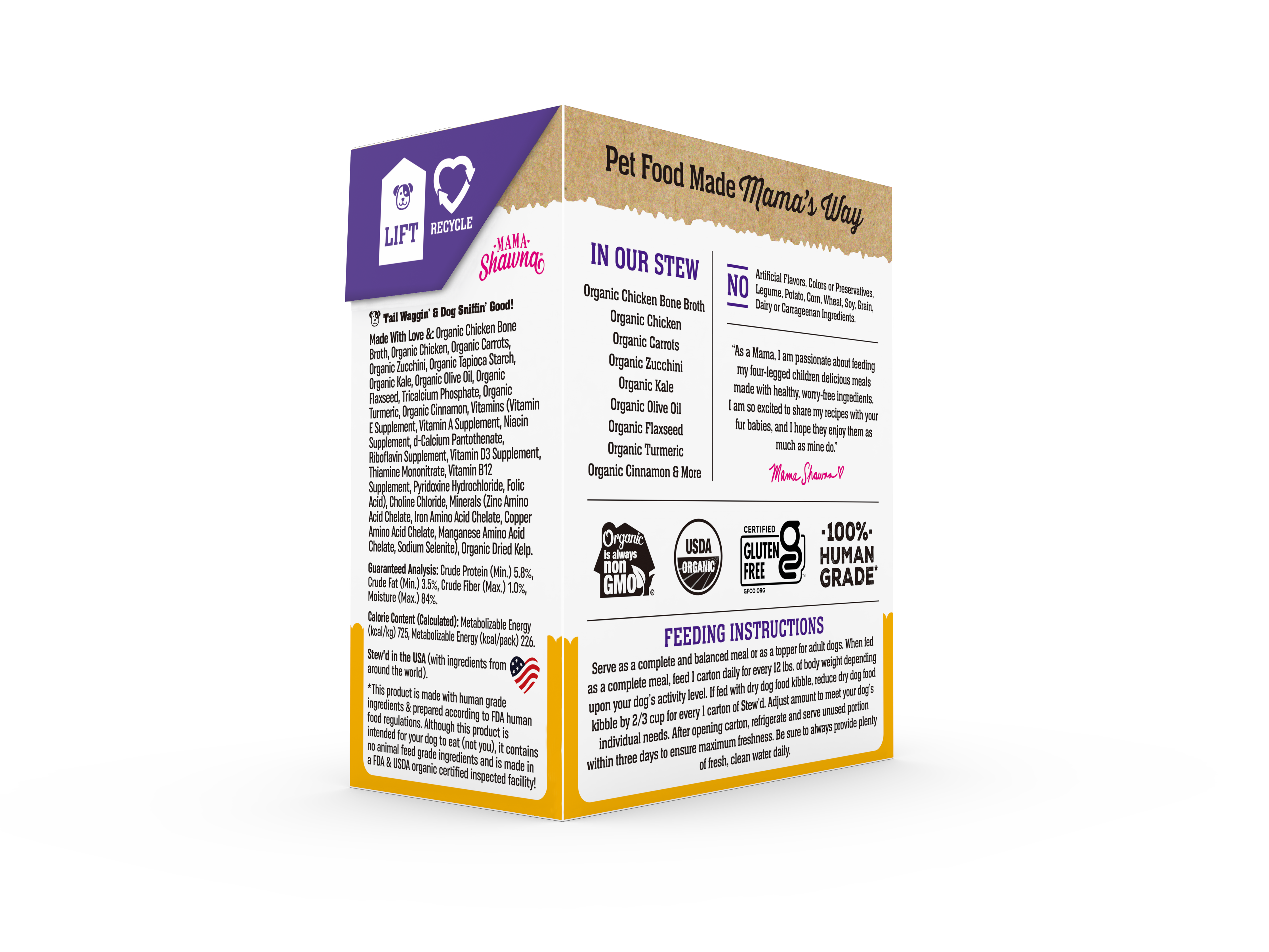 Mama Shawna - Stew'd Organic Dog Chicken & Veggies Recipe: Orange