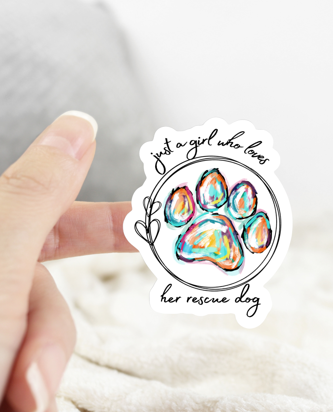 Ace the Pitmatian Co - Just a Girl Who Loves Her Rescue Dog Sticker