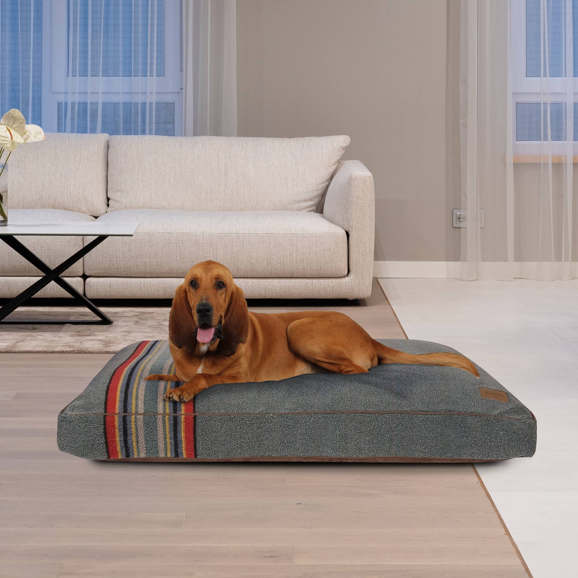 Pendleton Pet Vintage Camp Rectangular Pet Napper Dog Bed: Large / Lake