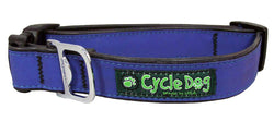 Cycle Dog - Blue MAX Reflective Collar: Latch-Lock Metal Buckle / Medium / Standard