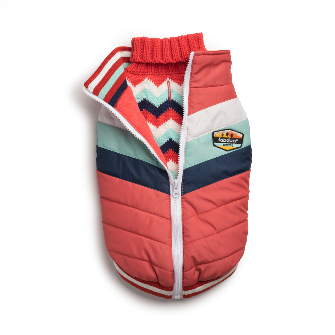 fabdog - Melon Chevron Dog Coat: 24