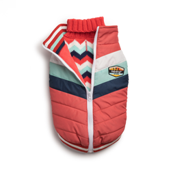 fabdog - Melon Chevron Dog Coat: 24"