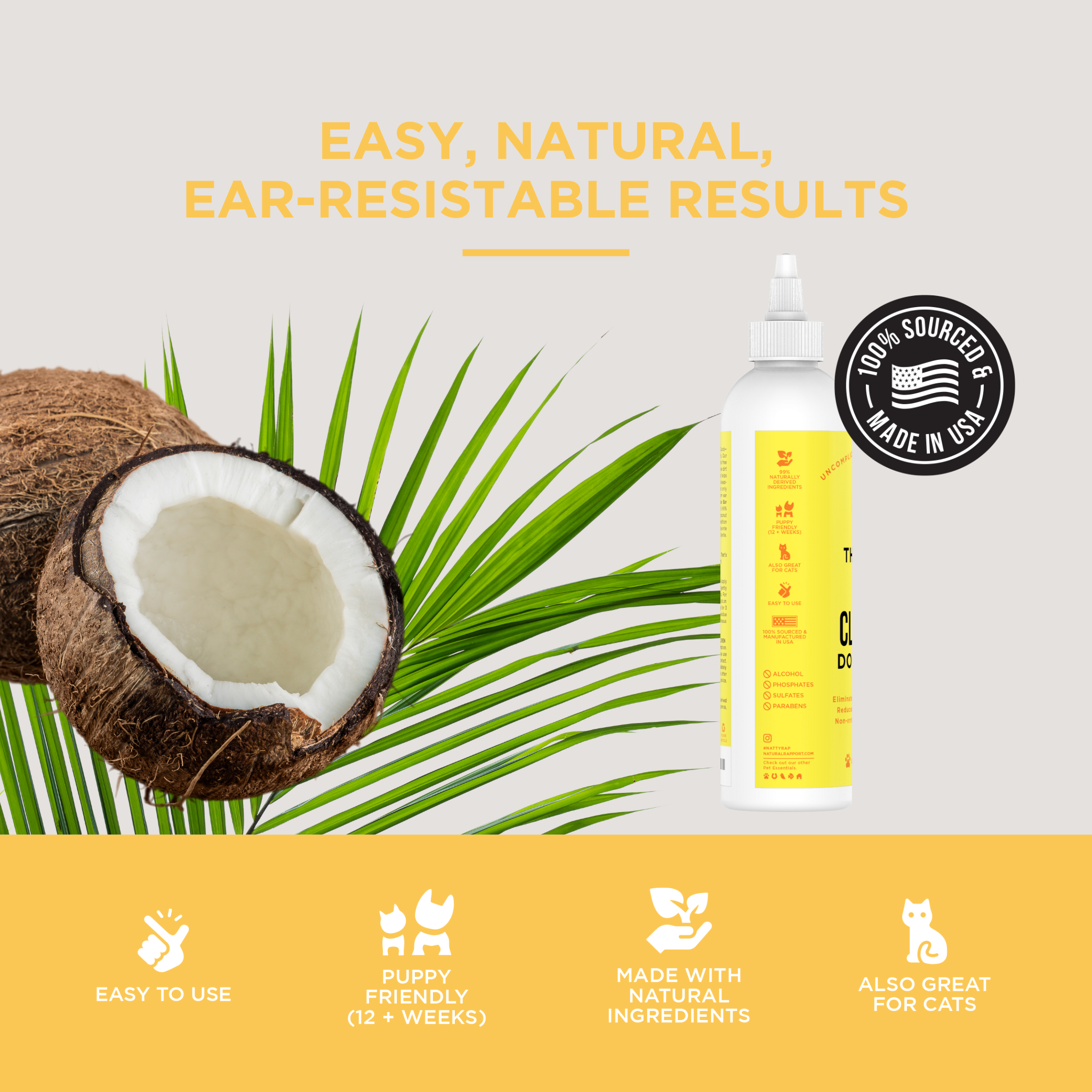 Natural Rapport - The Only Ear Cleaner Dogs Need: 3 ounce