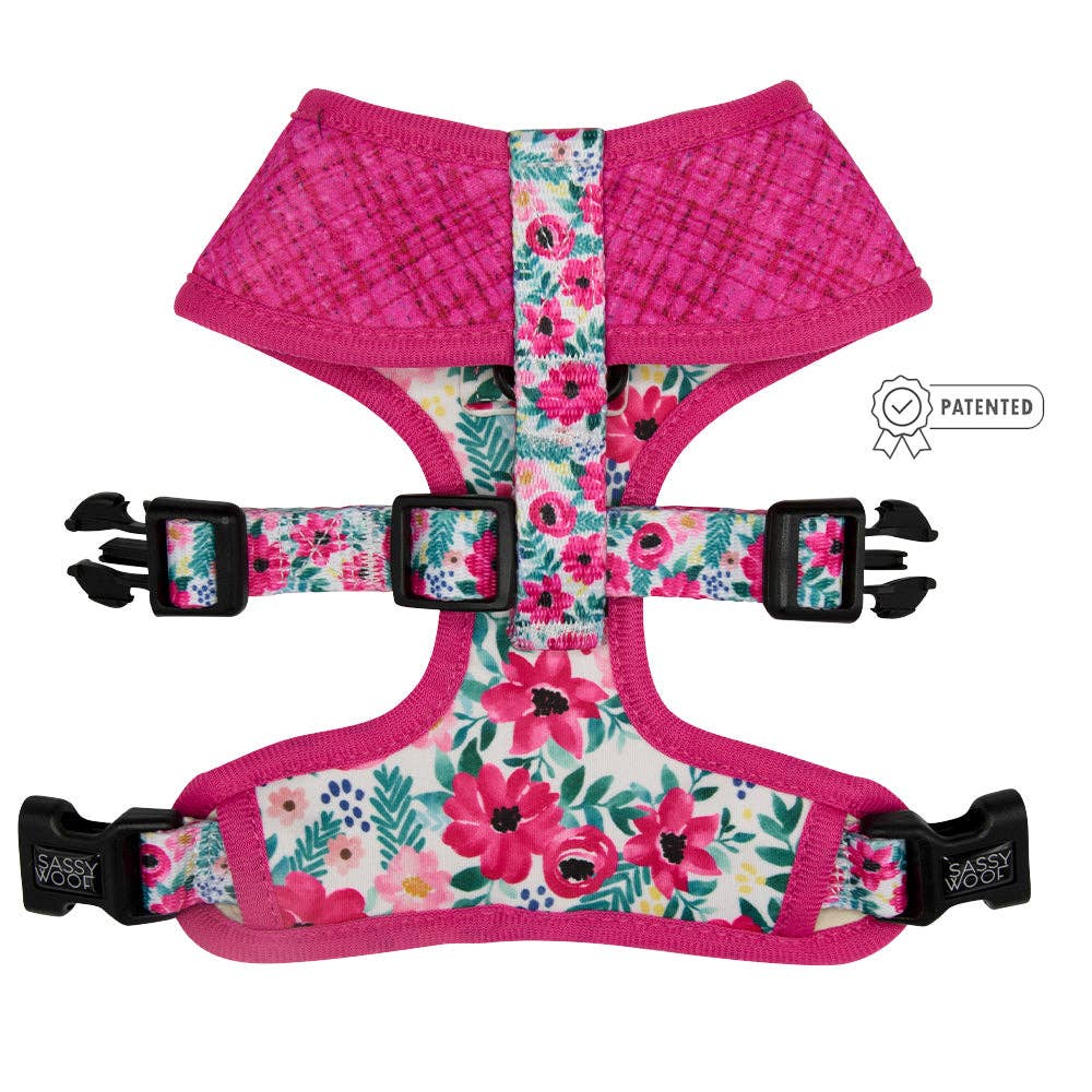 SASSY WOOF - Dog Reversible Harness - Floral Frenzy: XSmall