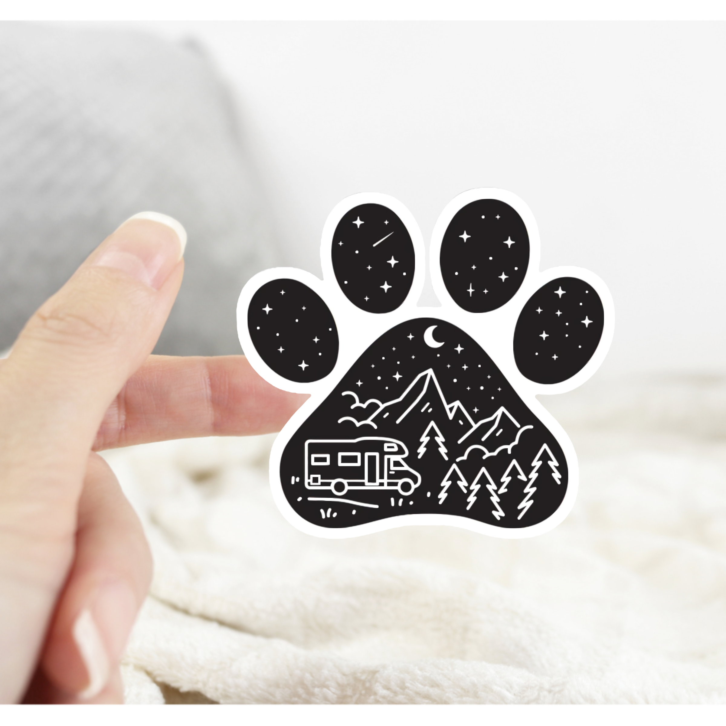 Dog Paw Camper Adventure Sticker