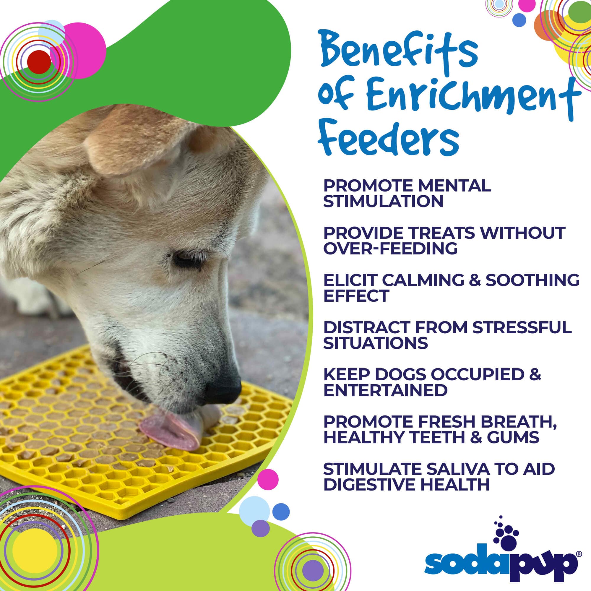 SodaPup Dog Toys - Honeycomb Design Emat Enrichment Licking Mat - Yellow - Larg: Small