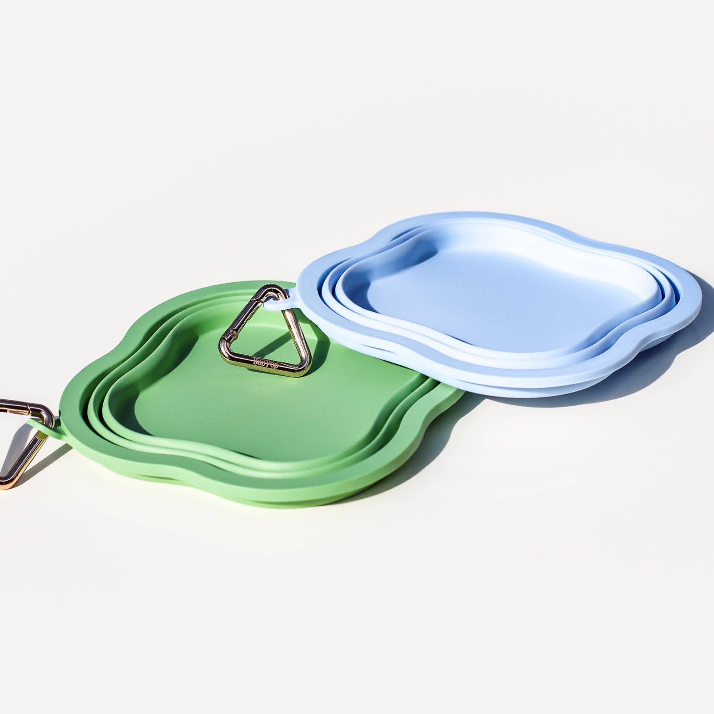 Bop Pop Pets - Collapsible Water Bowl Silicone BPA Free | Sky Blue