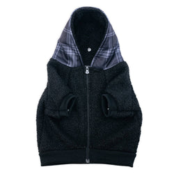 Frenchie - Frenchie Dog Hoodie - Black Plaid: L