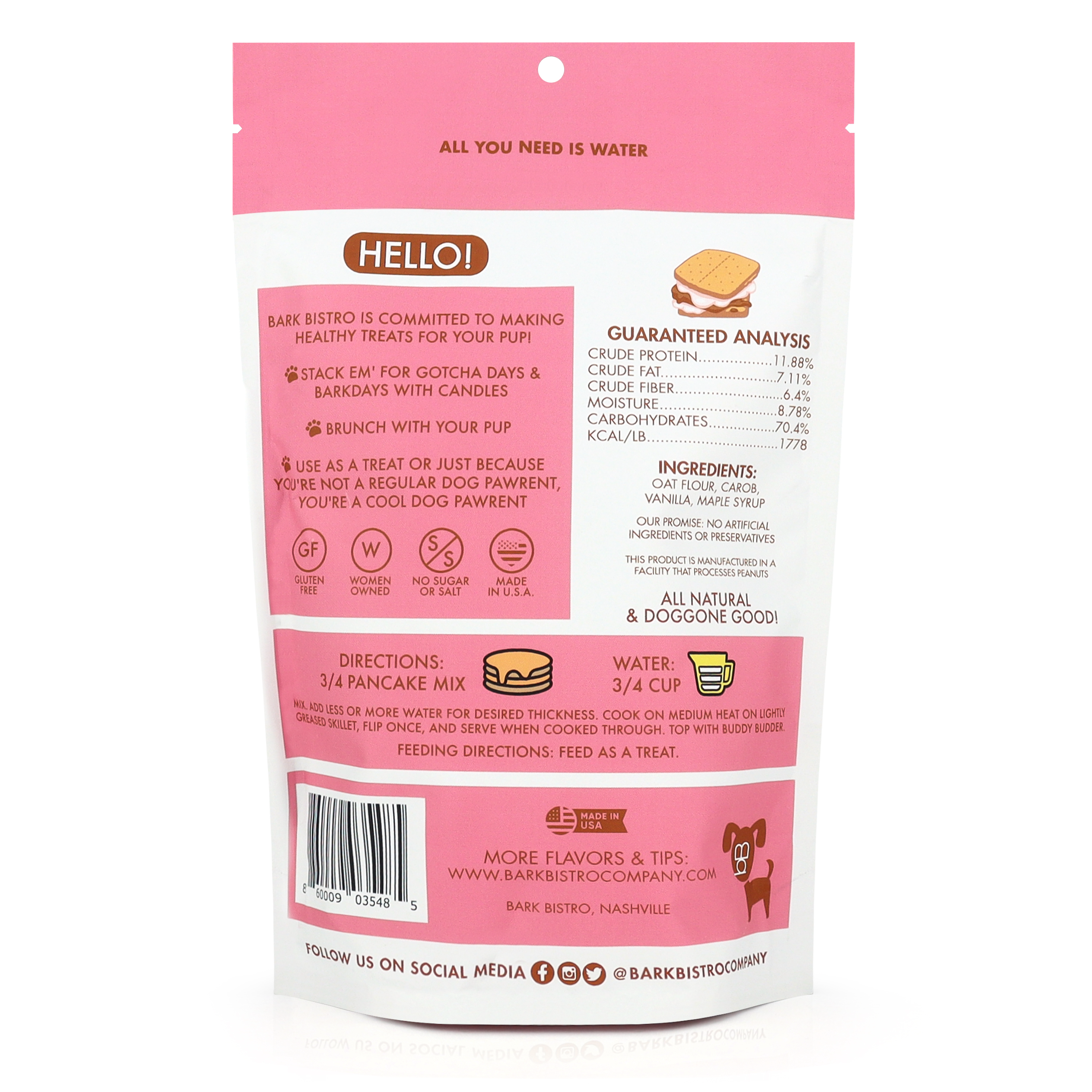 Bark Bistro - Dog Pancakes Dessert Pancakes Flavor Pack