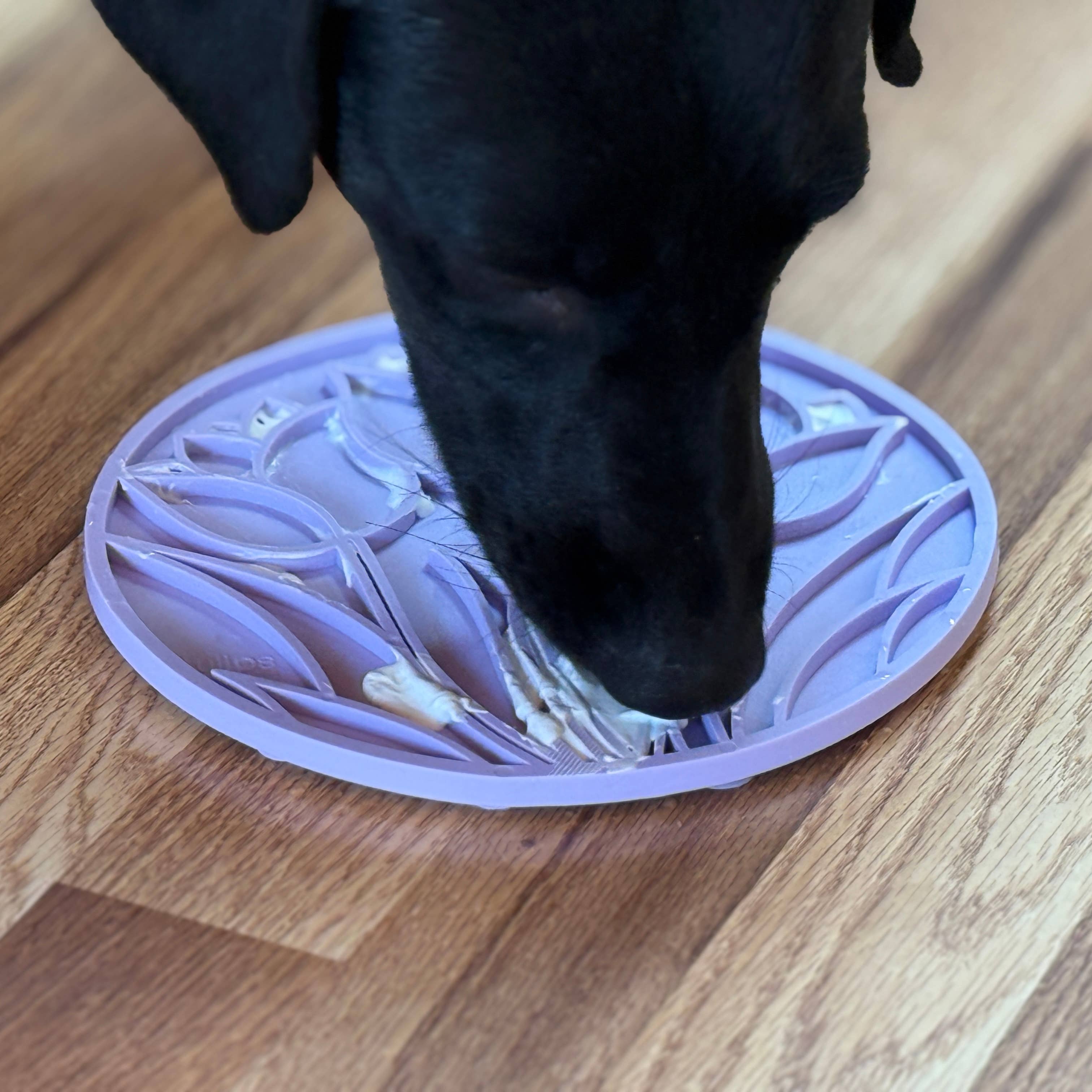 SodaPup Dog Toys - Tulip Design eMat Enrichment Lick Mat With Suction Cups: Pastel Purple Lotus emat