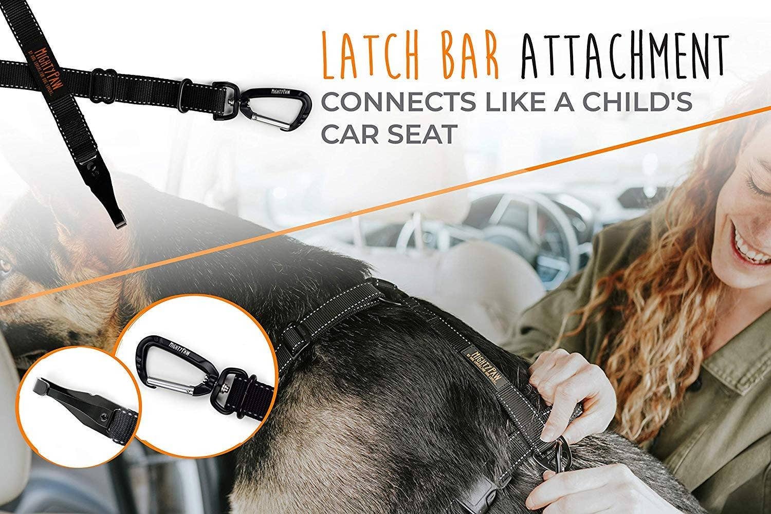 Mighty Paw - Dog Car Safety Belt: Grey