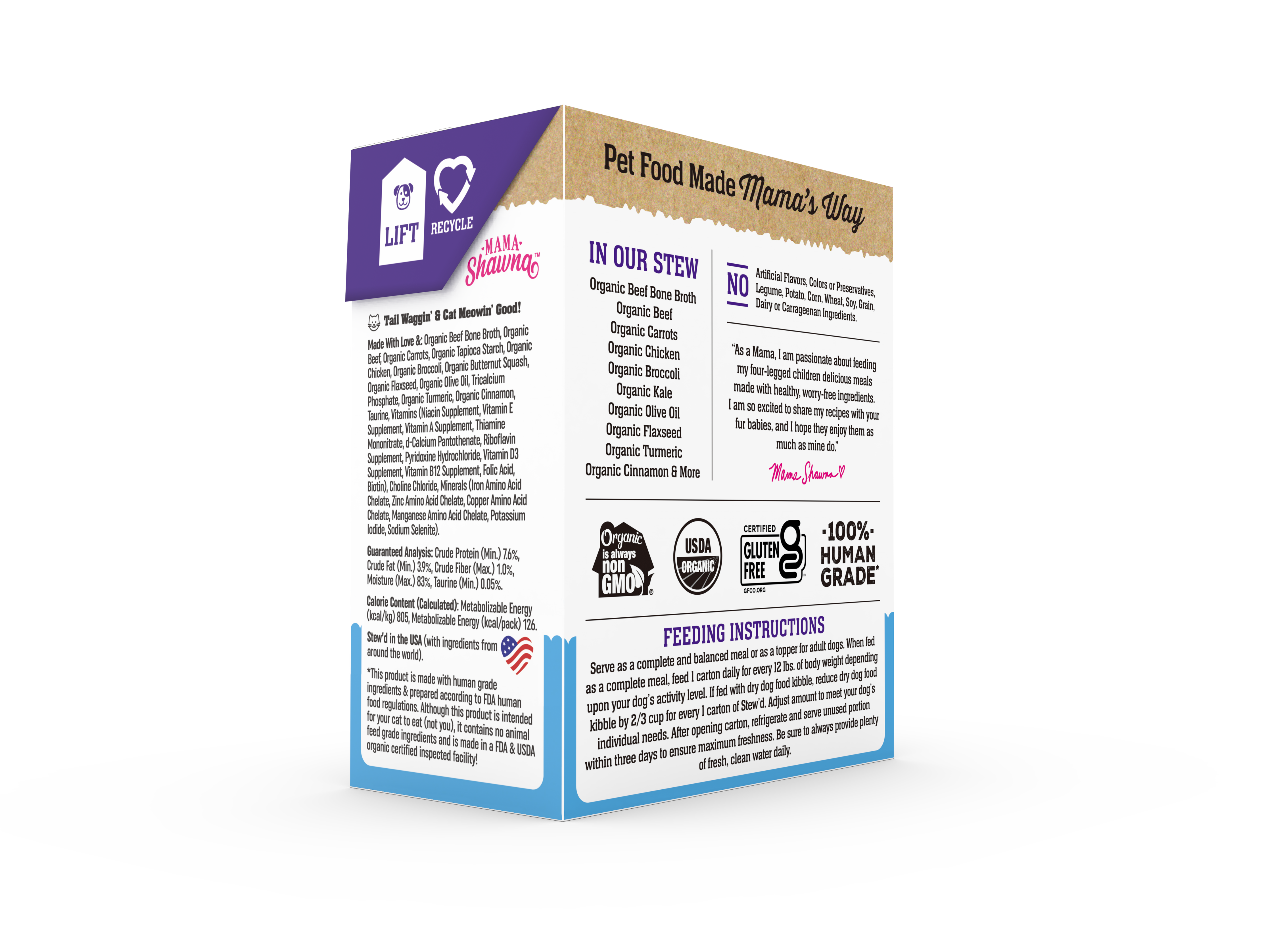 Mama Shawna - Stew'd Organic Dog Beef, Chicken & Veggies Recipe: Green