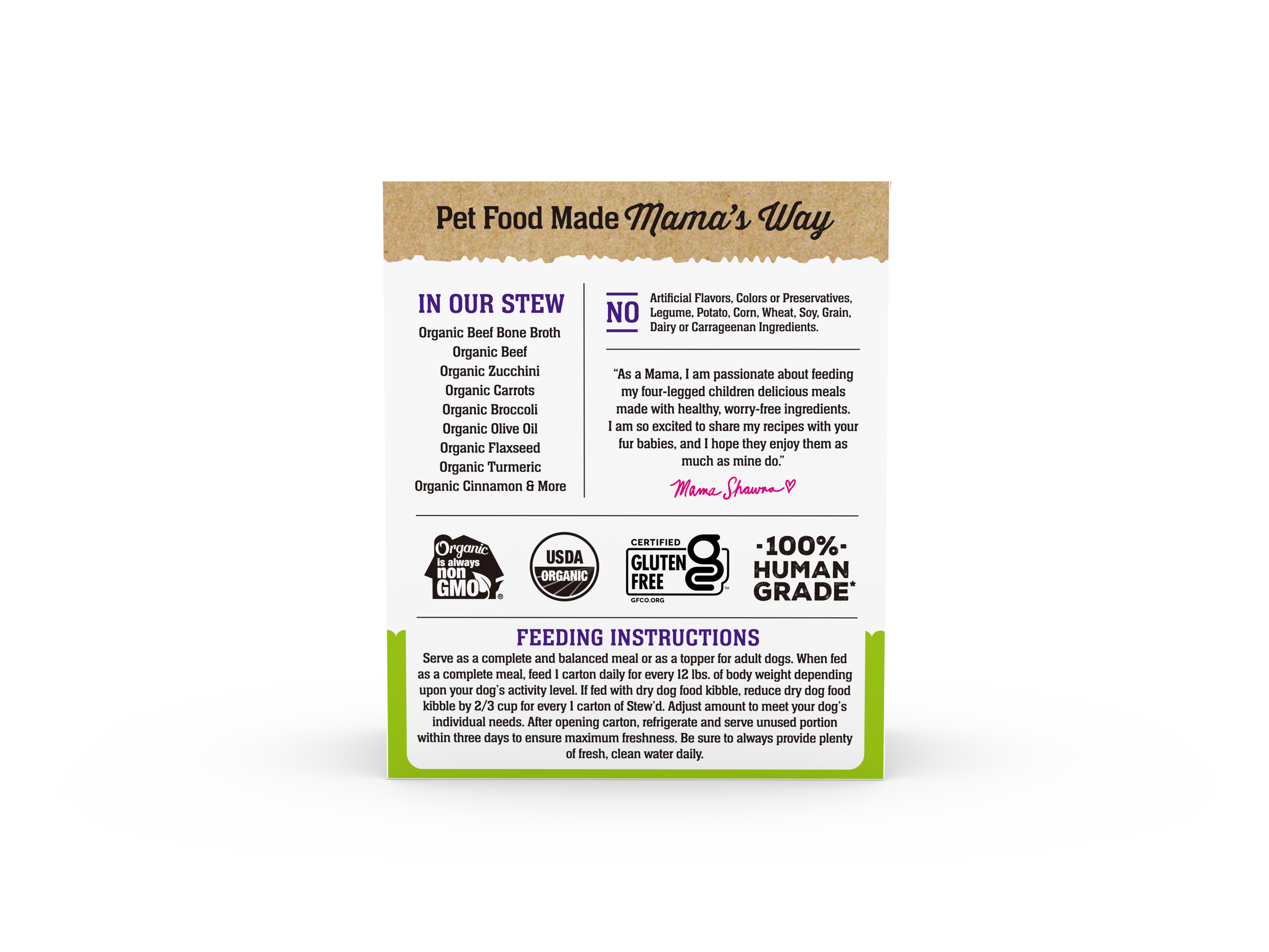Mama Shawna - Stew'd Organic Dog Beef & Veggies Recipe: Purple