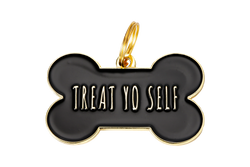 Treat Yo Self Pet ID Tag: White