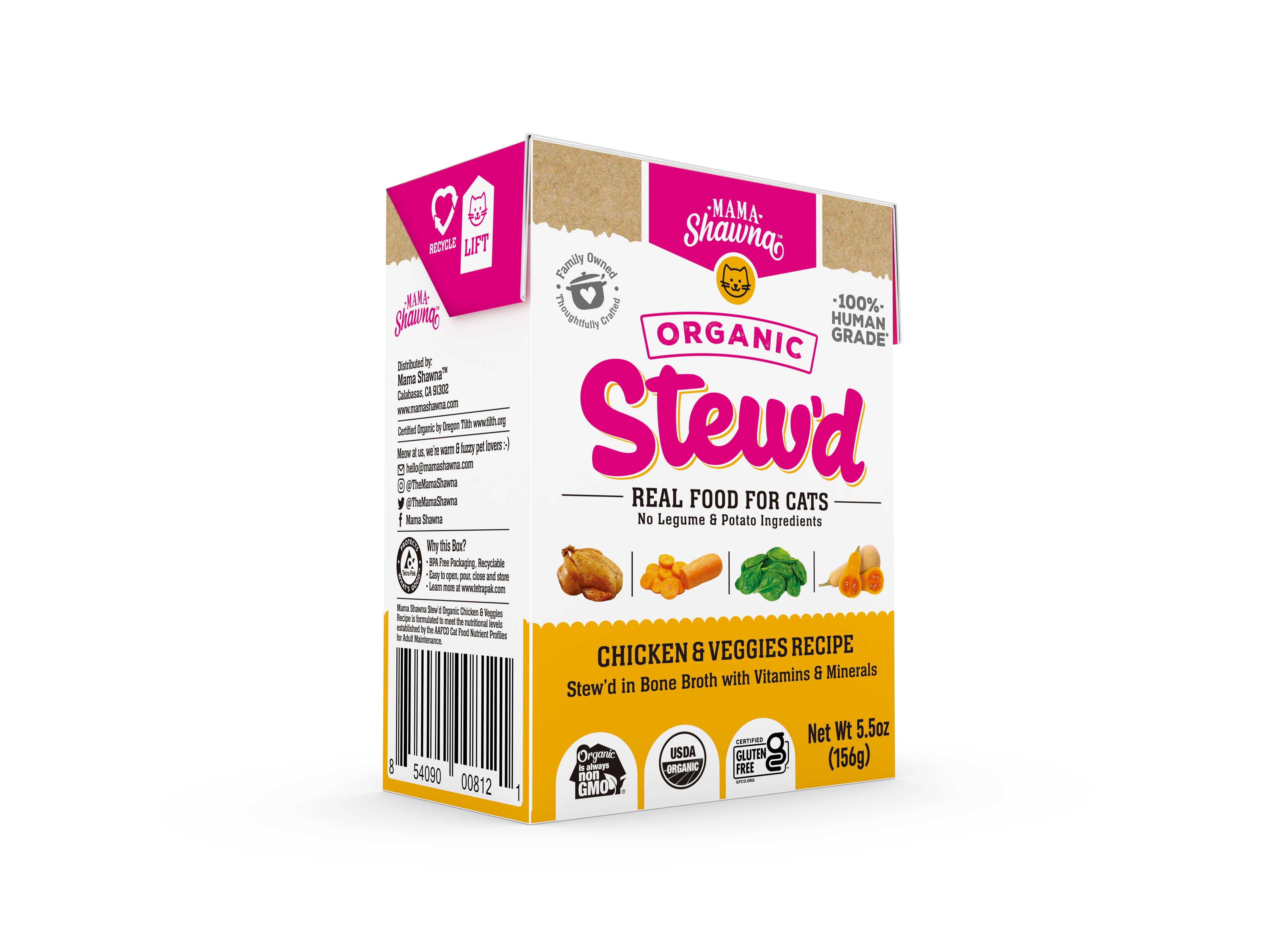 Mama Shawna - Stew'd Organic Cat Chicken & Veggies Recipe: Orange