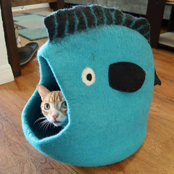 Fish Wool Pet Cave: Turquoise