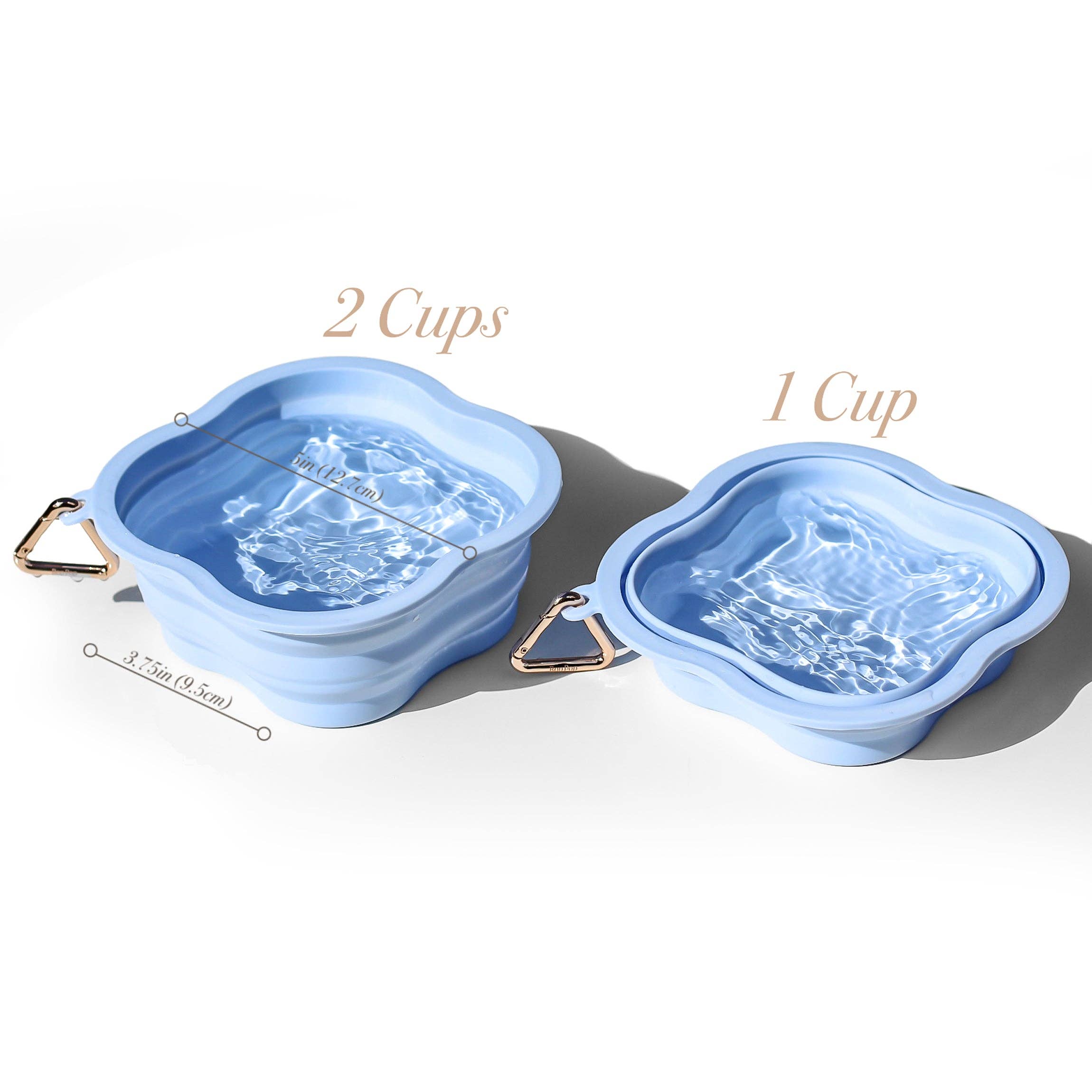 Bop Pop Pets - Collapsible Water Bowl Silicone BPA Free | Sky Blue