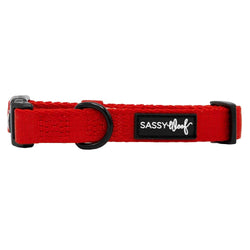 SASSY WOOF - Dog Collar - Neon Red: XSmall