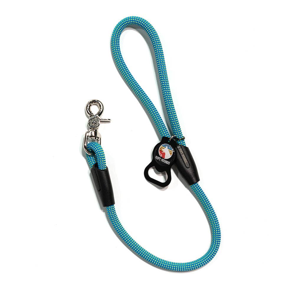 Rope Hounds - 2' Dog Traffic Lead - Blues: Blue Surf