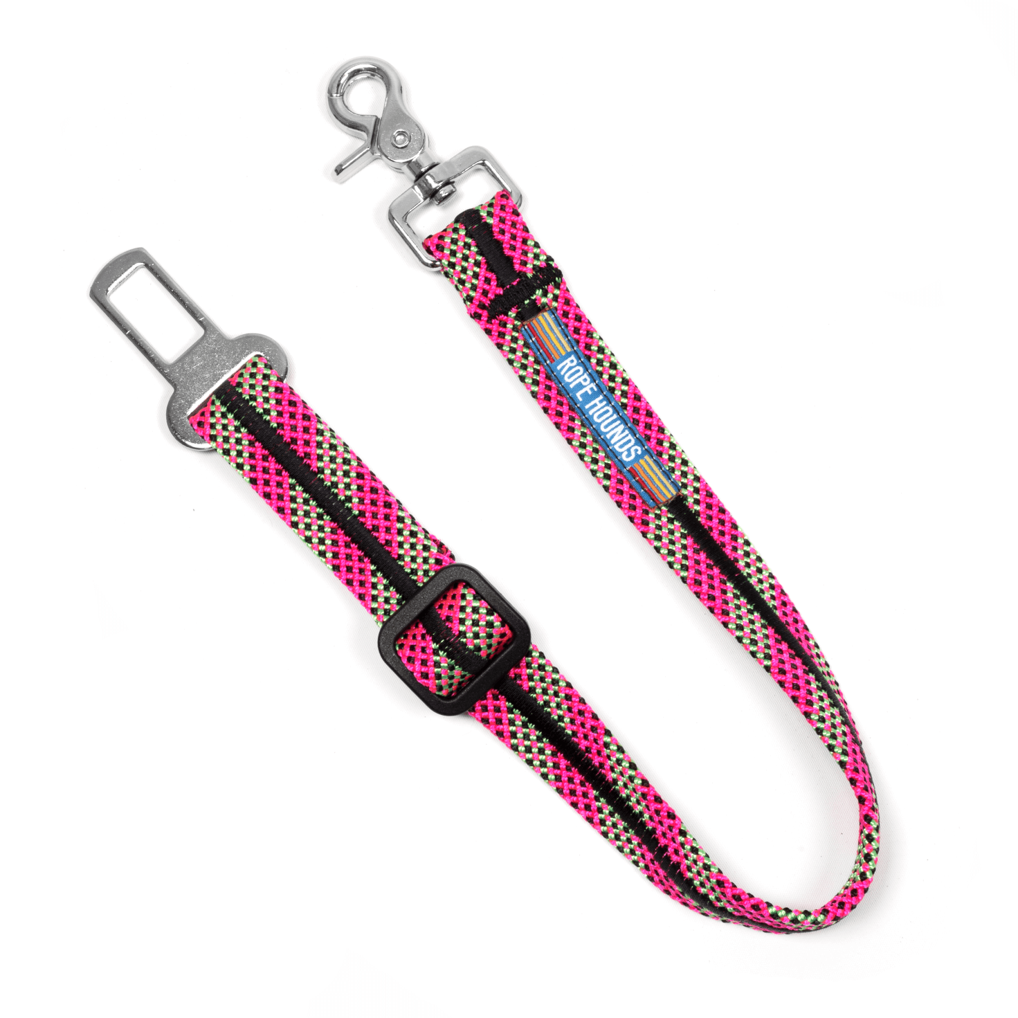 Rope Hounds - Dog Seat Belt - Pinks/Purples: Bubblegum Pop