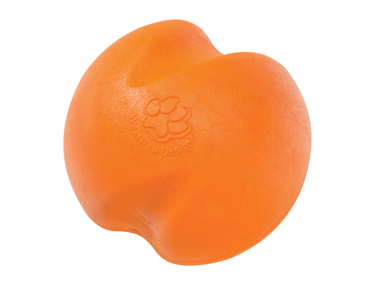 West Paw - Jive® Dog Toy Ball for Chew, and Fetch: XS orange