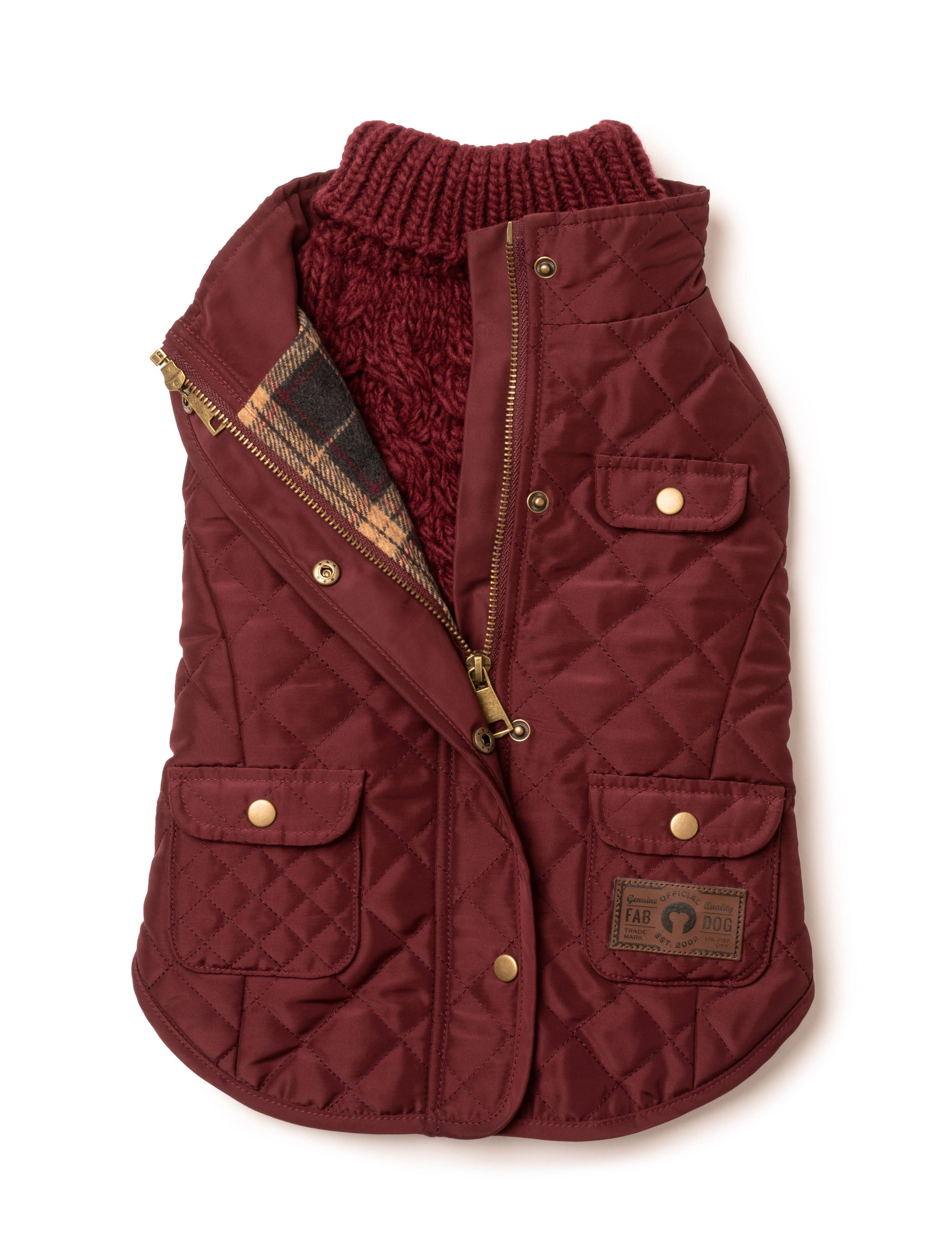 fabdog - Burgundy Wool Turtleneck Dog Sweater: 14