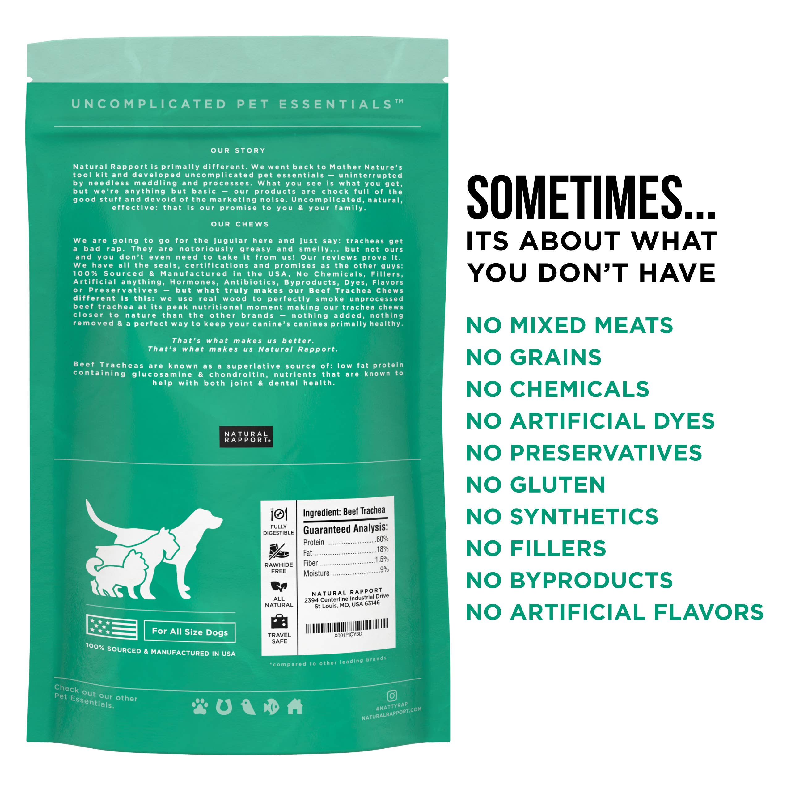 Natural Rapport - The Only Beef Trachea Chews Dogs Need