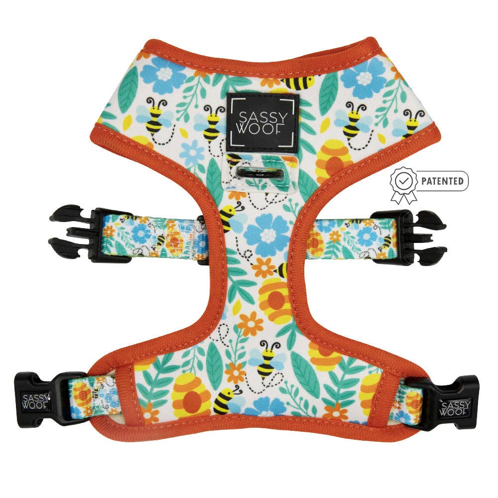 SASSY WOOF - Dog Reversible Harness - Must be the Honey: XXSmall