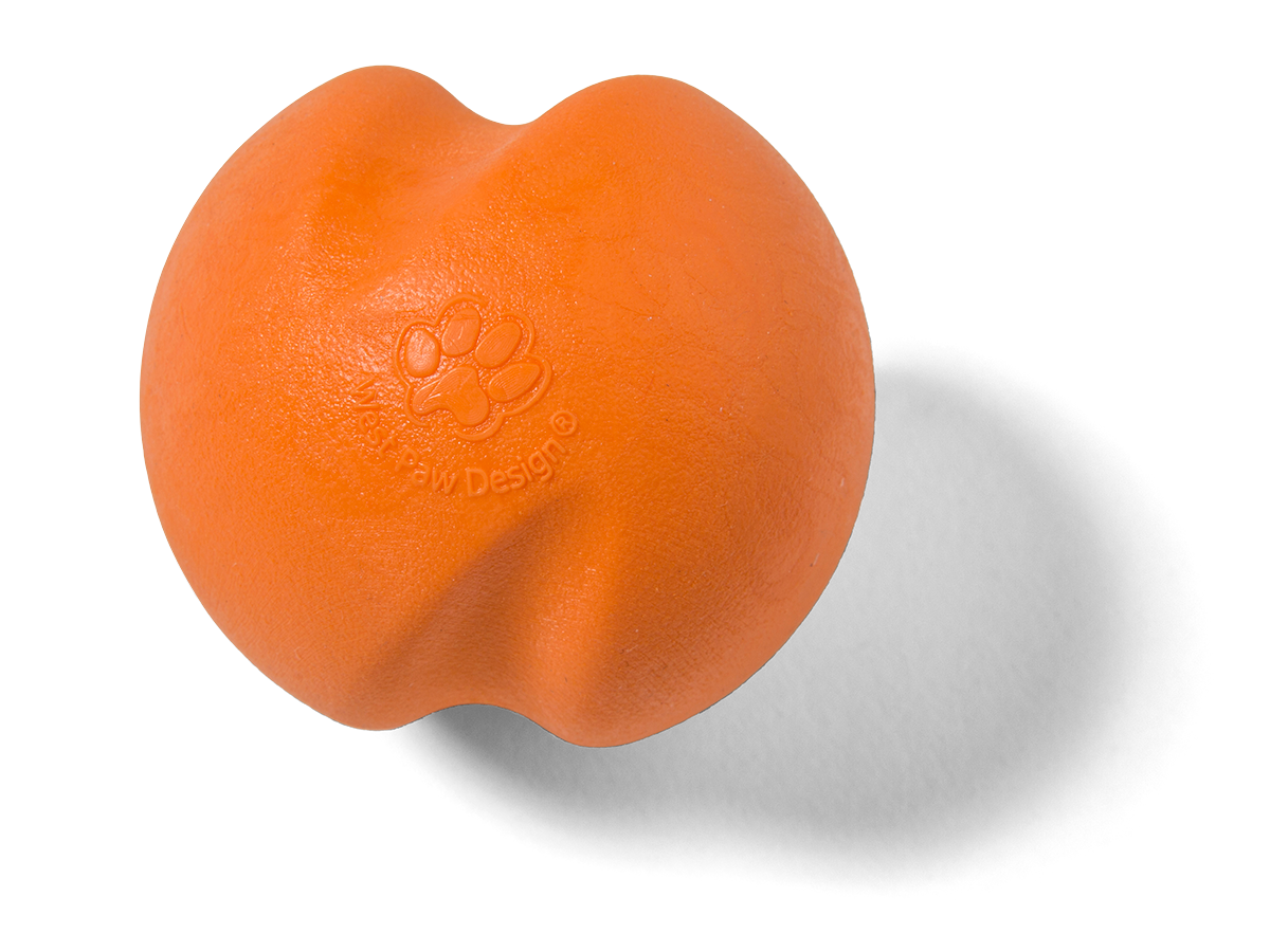 West Paw Jive® Dog Toy Ball for Chew, and Fetch: Large Orange