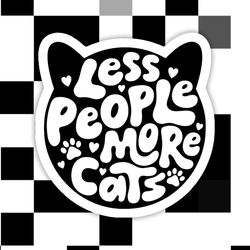 Less People More Cats Sticker