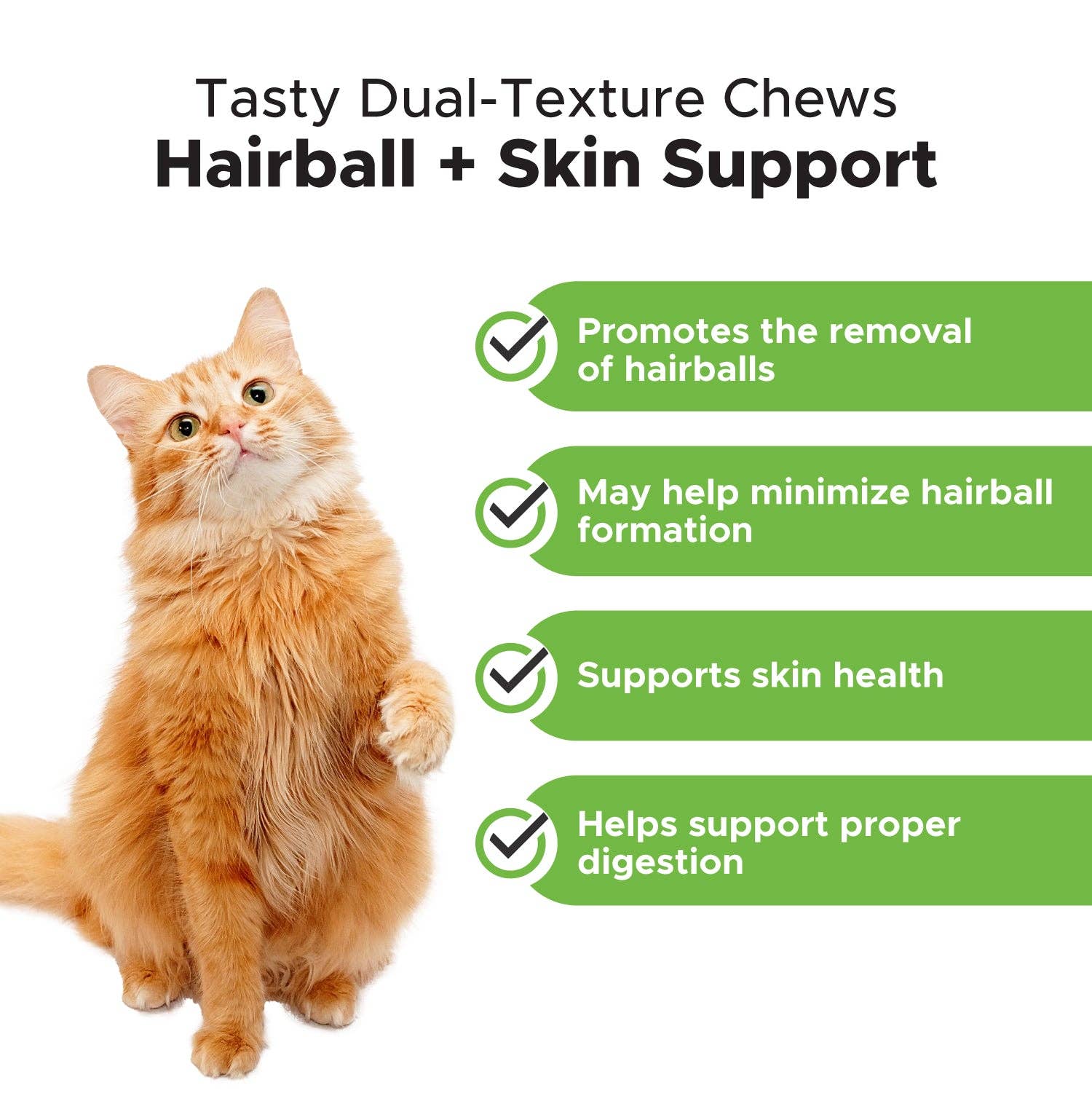 Pet Honesty - Dual Texture Hairball Support Supplement for Cats (Chicken F