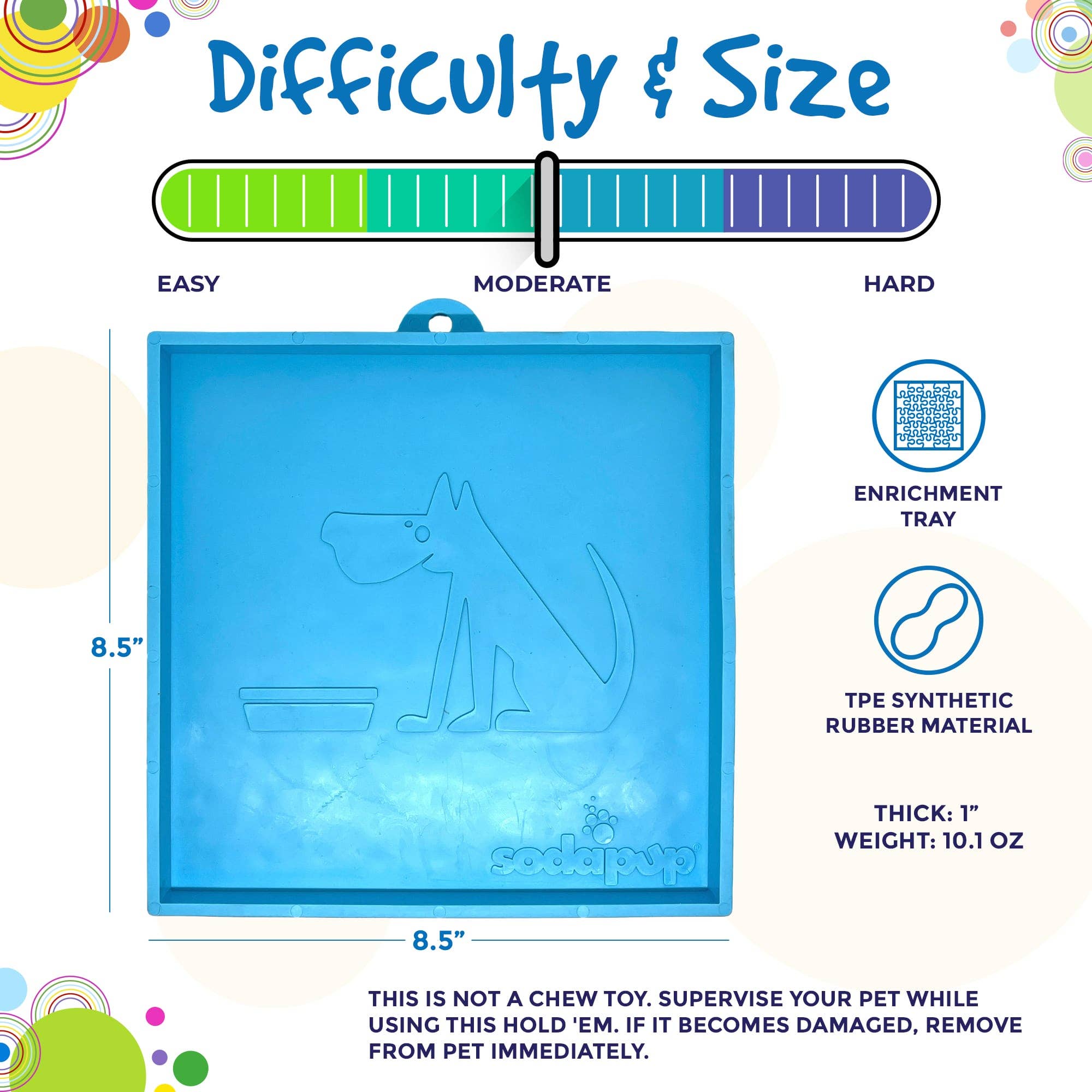 SodaPup Dog Toys - Hold 'em Suction Cup Holder for eBowls, eTrays, and eMats: Light Blue