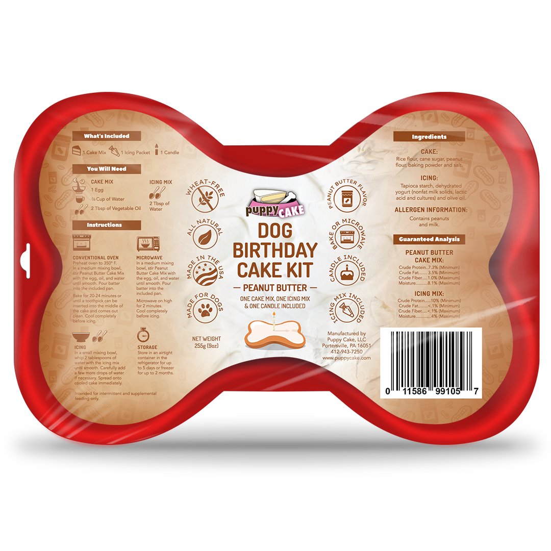 Puppy Cake LLC - Dog Birthday Cake Kit: Red Velvet (wheat-free)