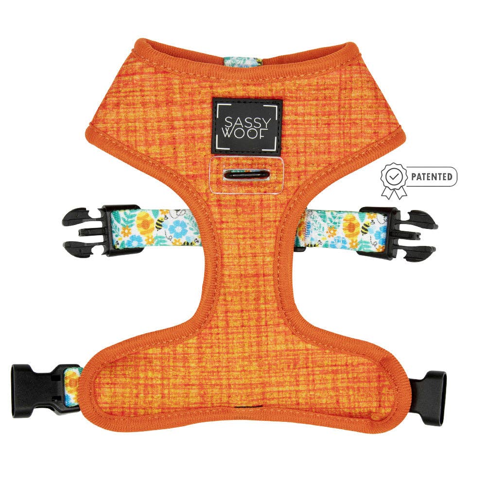SASSY WOOF - Dog Reversible Harness - Must be the Honey: Small