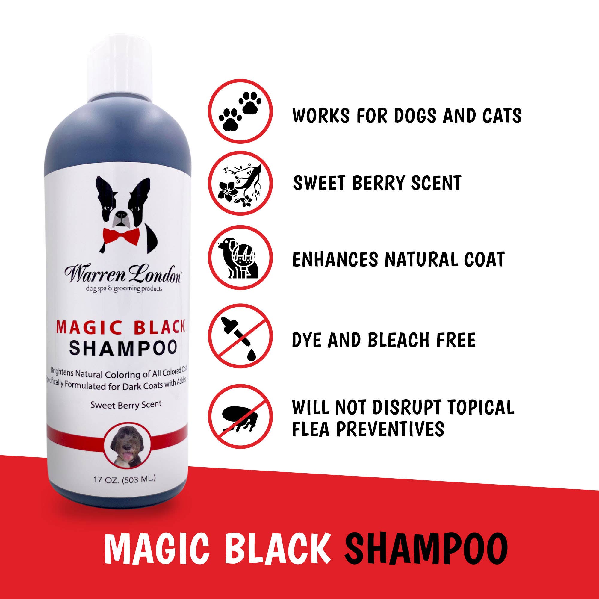 Magic Black Brightening Dog Shampoo: 17oz