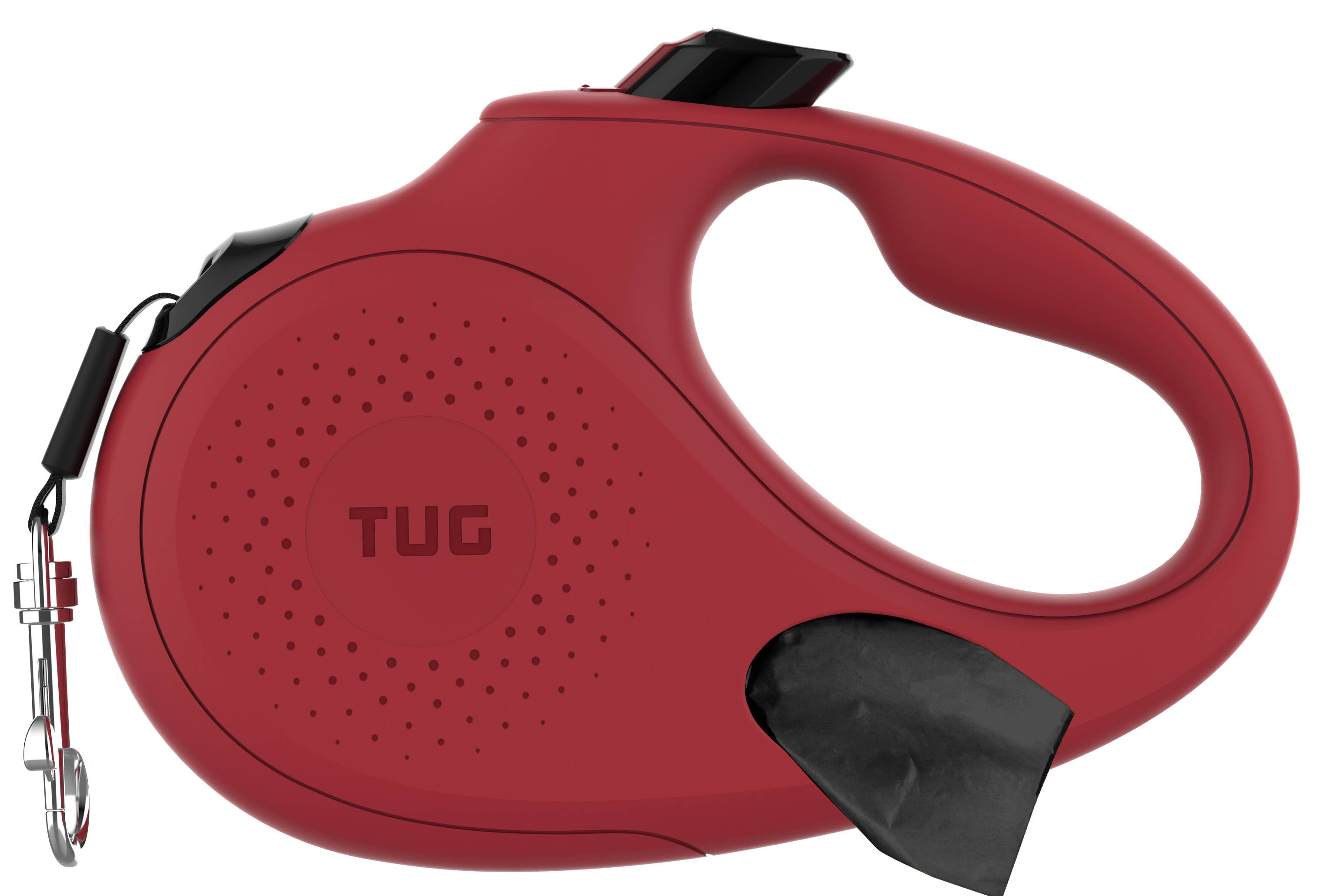 Tug Pet Products - TUG Retractable Dog Leash with Integrated Dispenser: Black / Small