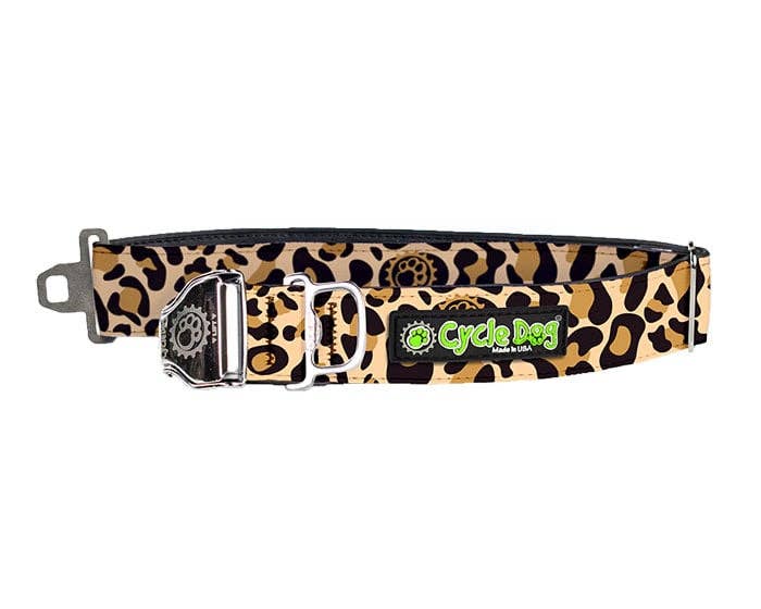 Cycle Dog - Leopard Dog Collar: Latch-Lock Metal Buckle / Standard / Large 17-27” (43-69 cm)