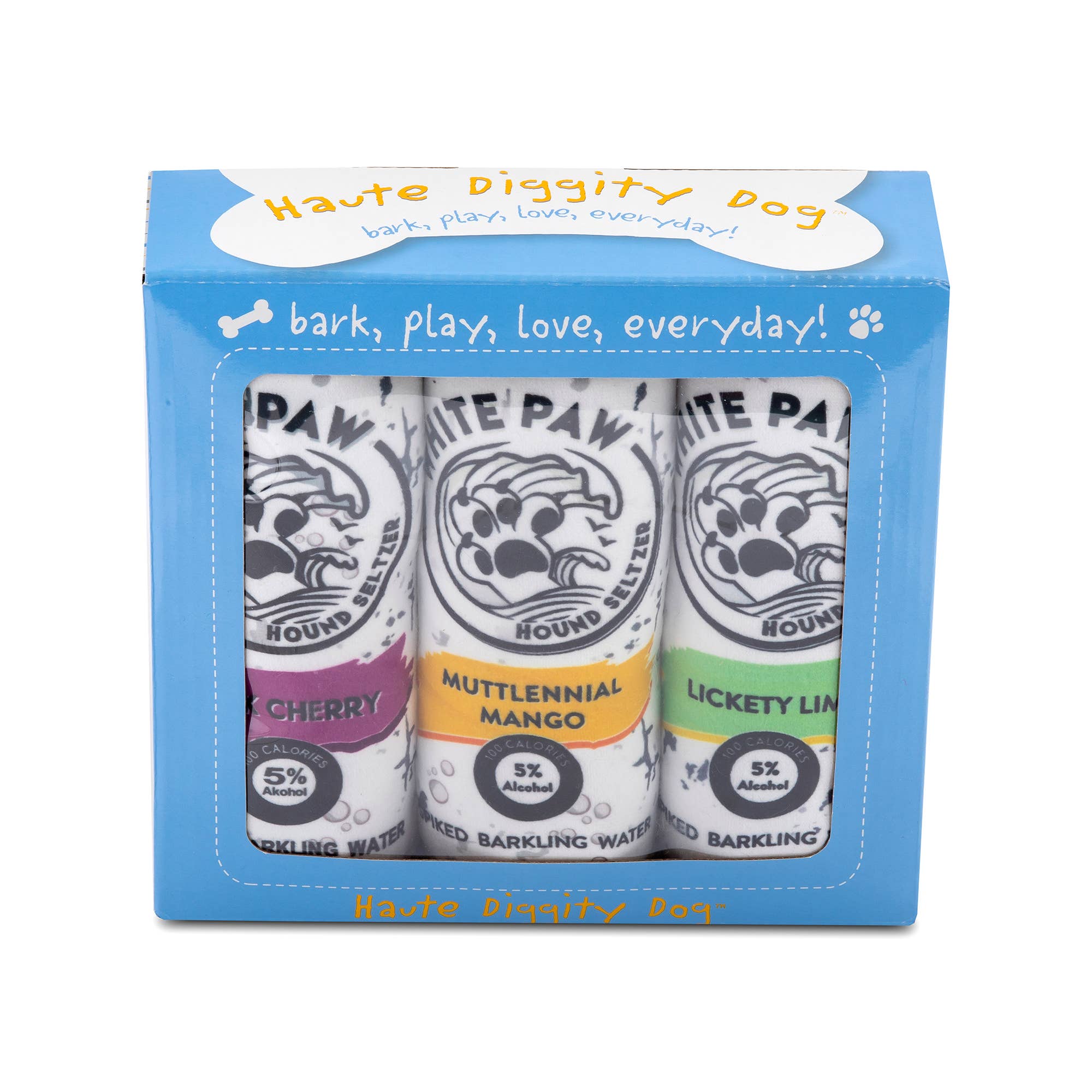 White Paw Hound Seltzer 3 Pack Dog Toys