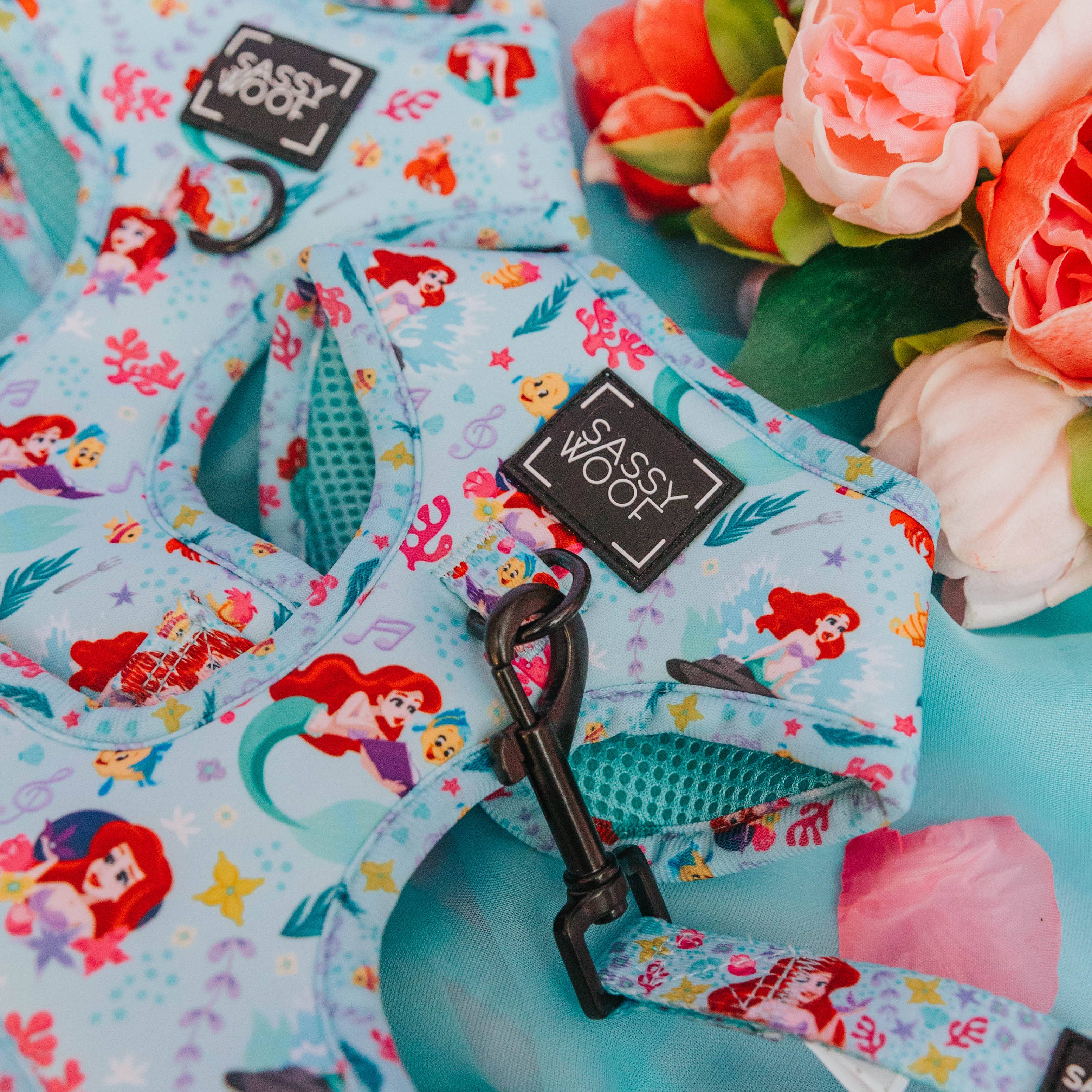 SASSY WOOF - Dog Adjustable Harness - Disney's Ariel: Medium