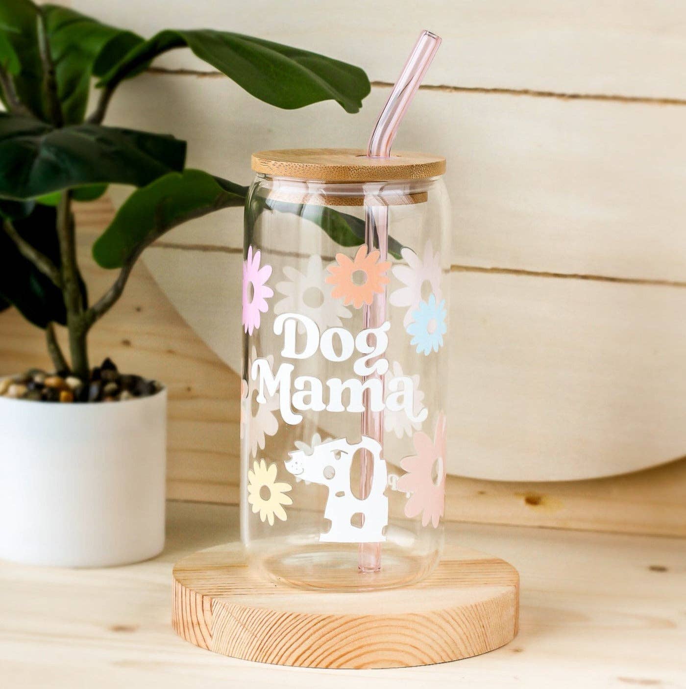 Dog Mama Glass | Lid + Straw