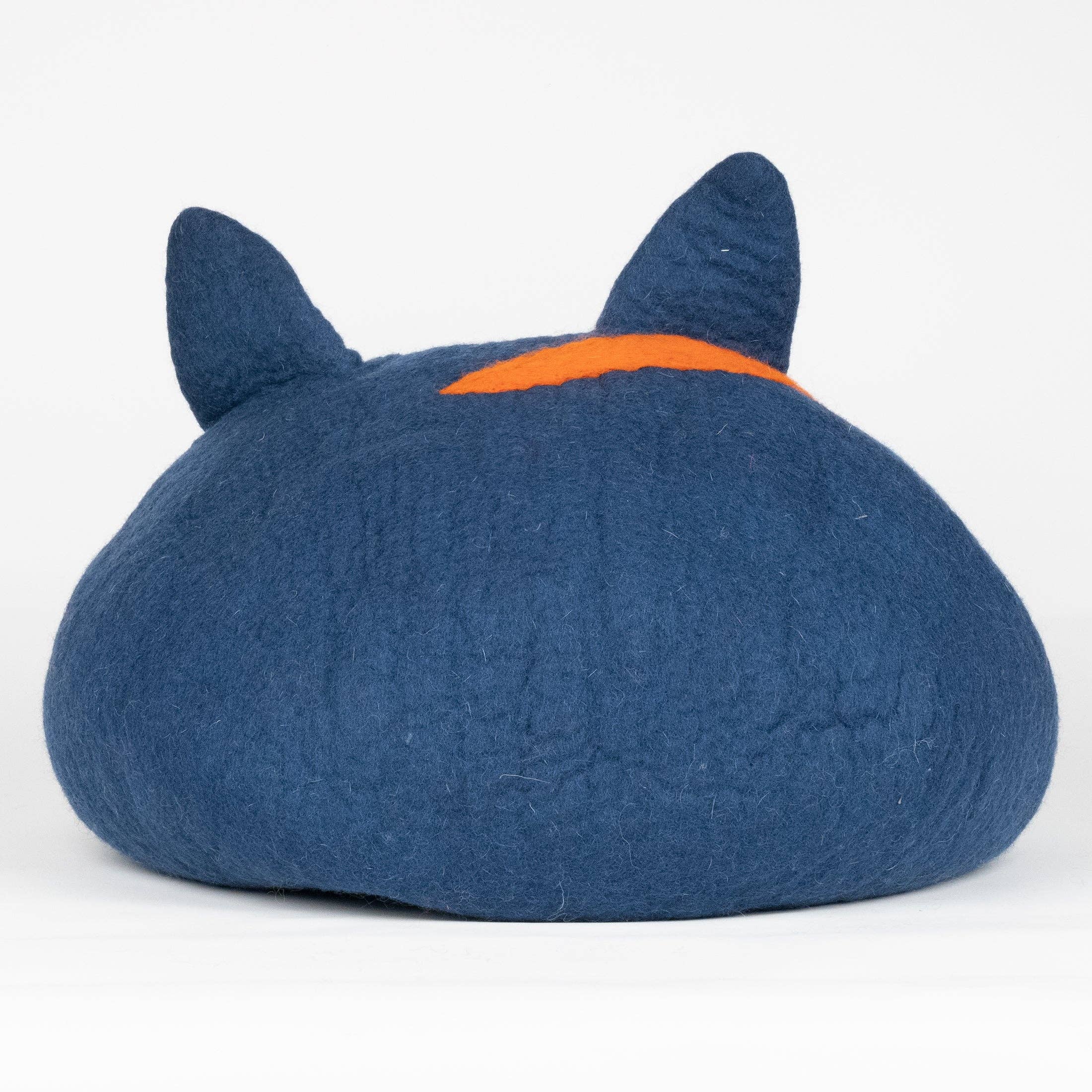 Felt Cat Cave Natural Felt Wool Cat Bed - Ears & Bolt: Dark Gray