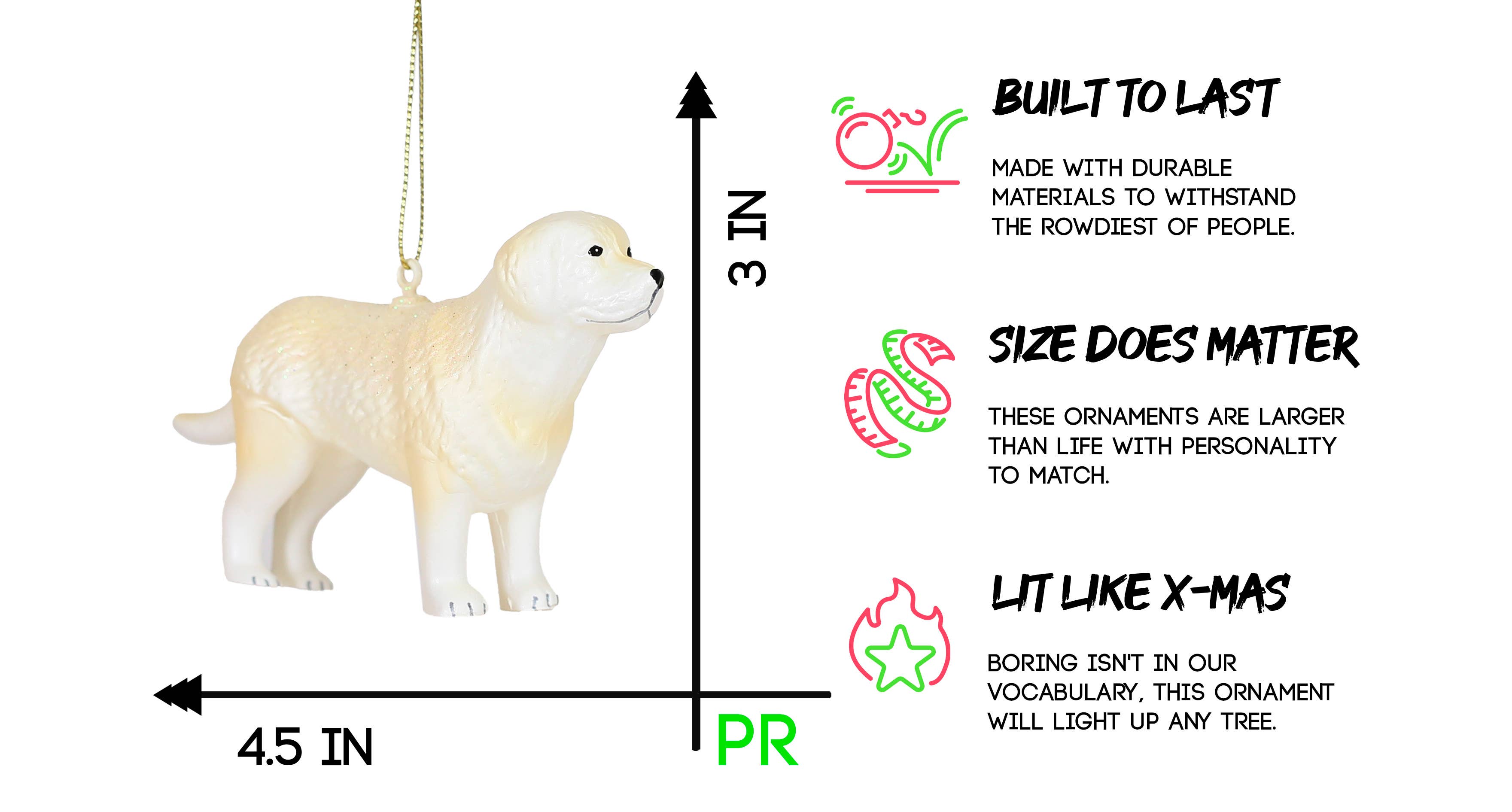 Party Rock | Yellow Lab Glass Ornament