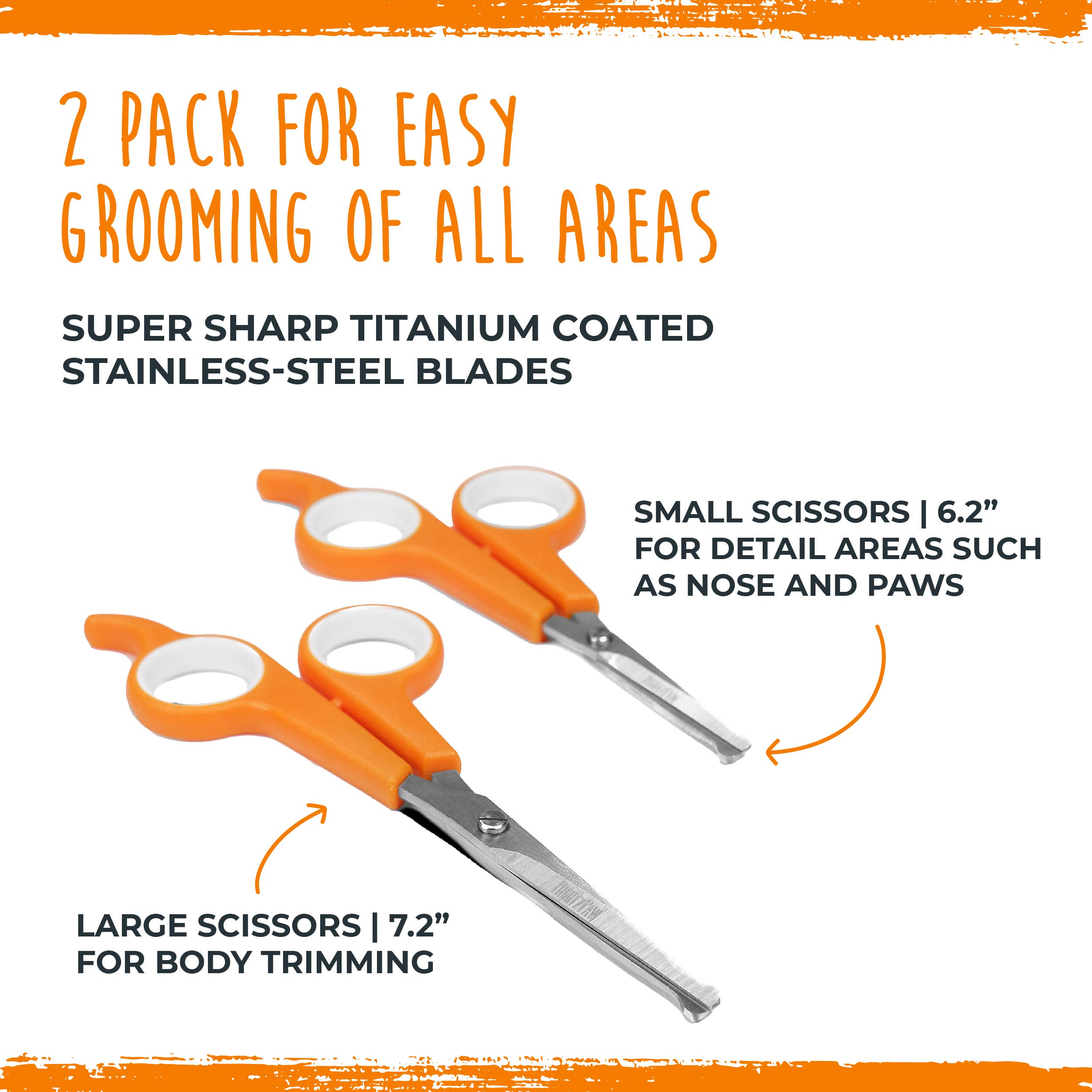 Mighty Paw - Dog Grooming Scissors (2 Pack): Orange