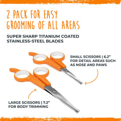 Mighty Paw - Dog Grooming Scissors (2 Pack): Orange