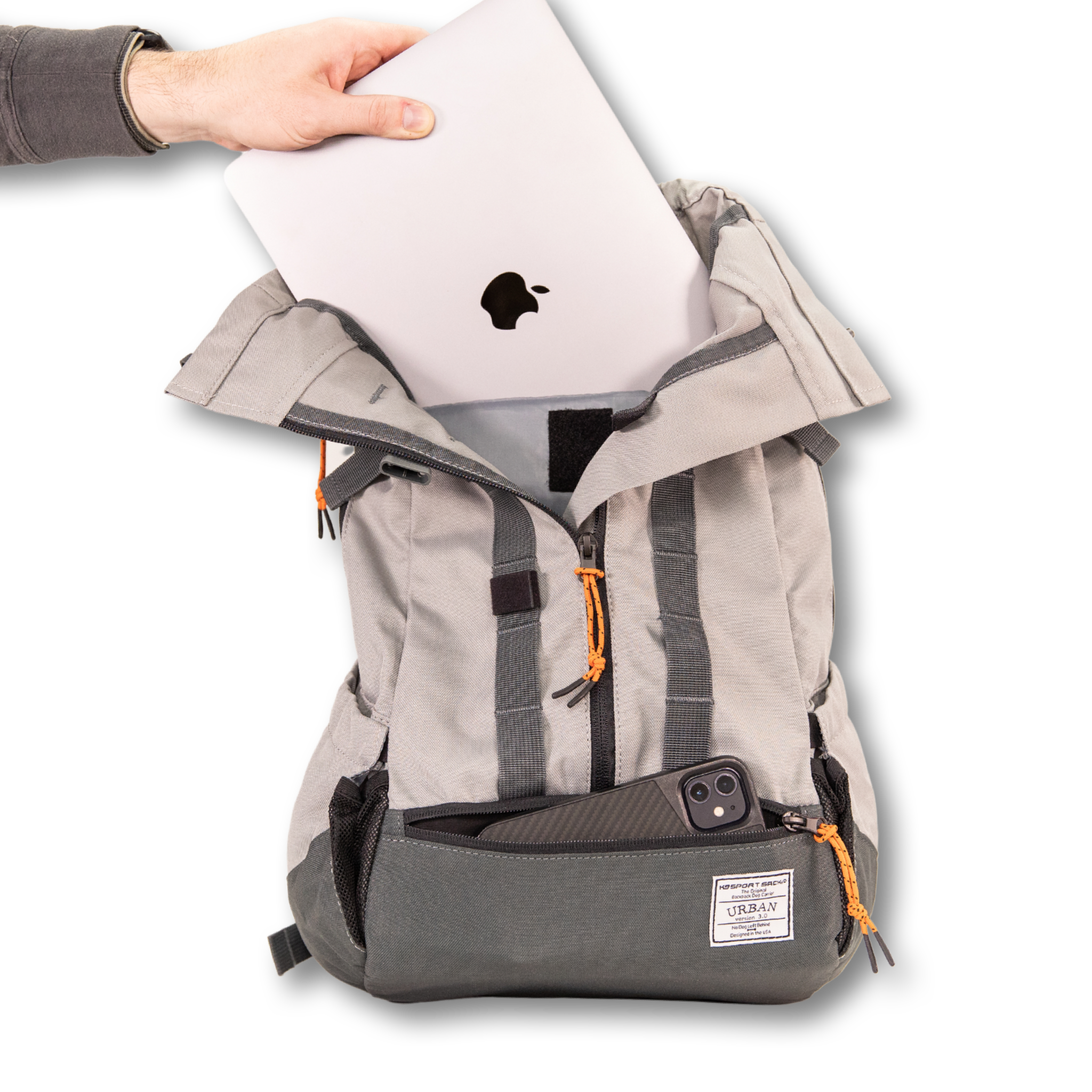 URBAN 3 Backpack Dog Carrier: Medium (17"-20" from collar to tail) / Concrete