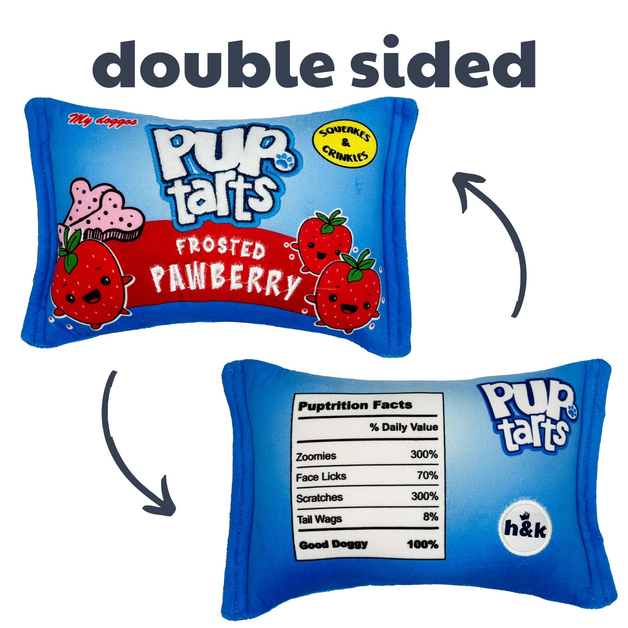 Huxley & Kent - Pup-Tarts Frosted Pawberry Dog Toy (Double Sided): Small